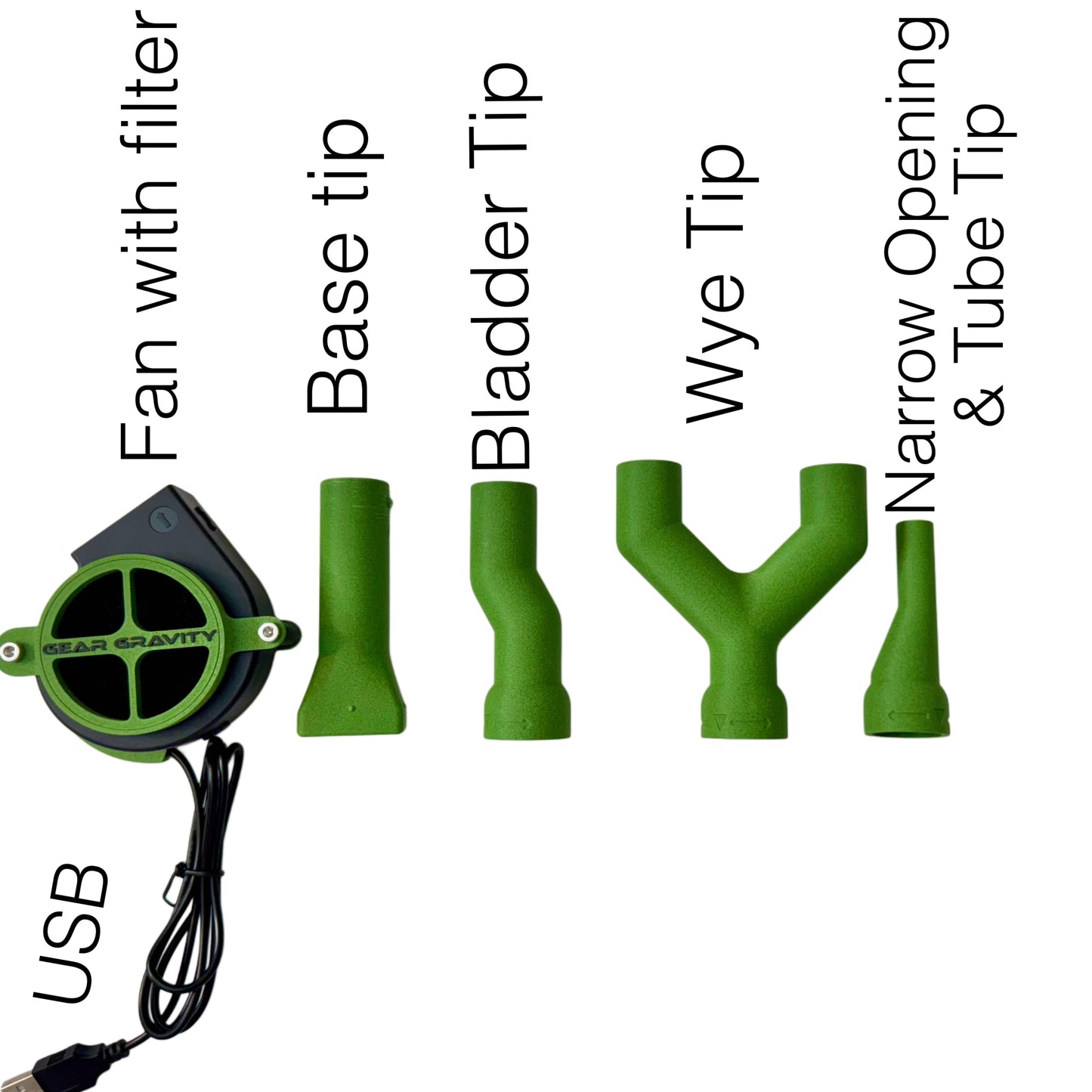 Compact universal gear dryer modular tips