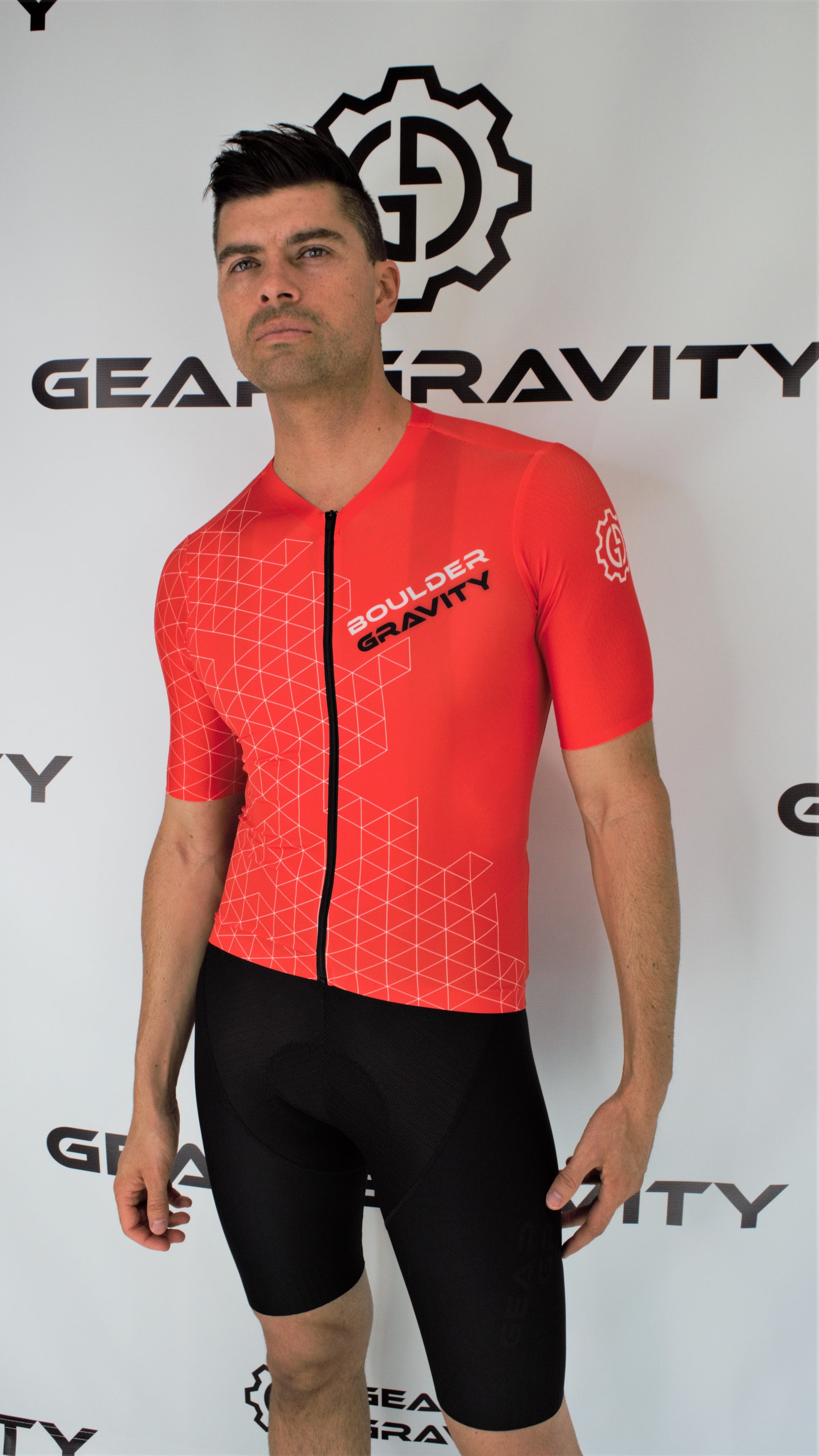 Our Premium Cycling Jersey has been designed to be lightweight, aero dynamic, fast drying, comfortable and boldly styled.
Premium Design and Construction - Heat pressed seams at the neck, sleeve, and bottom hems.  Elastic gripper along hem.
High Quality Fabric - Fabrics are engineered for performance and durability. 
Race fit Designed for a tighter fit  - If you prefer looser fit size up.  See size chart.
Moisture Wicking & Breathable - Quick drying, and flexibility.
Full Zip - High quality YKK zipper & ful